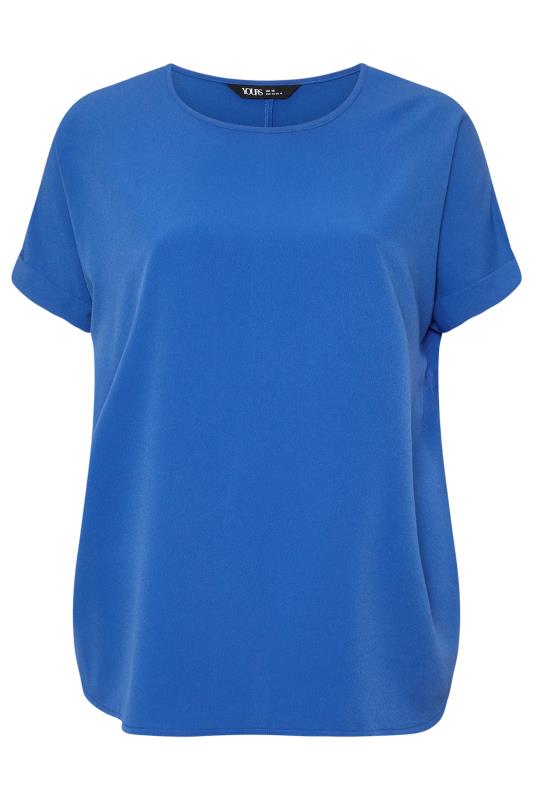 YOURS Plus Size Cobalt Blue Boxy T-Shirt | Yours Clothing 5