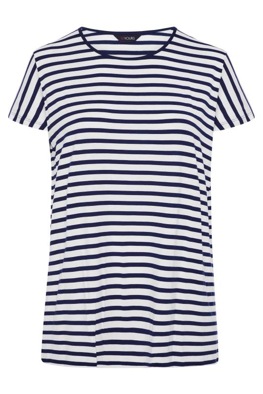 White and Navy Grown on Stripe Sleeve T-Shirt_F.jpg