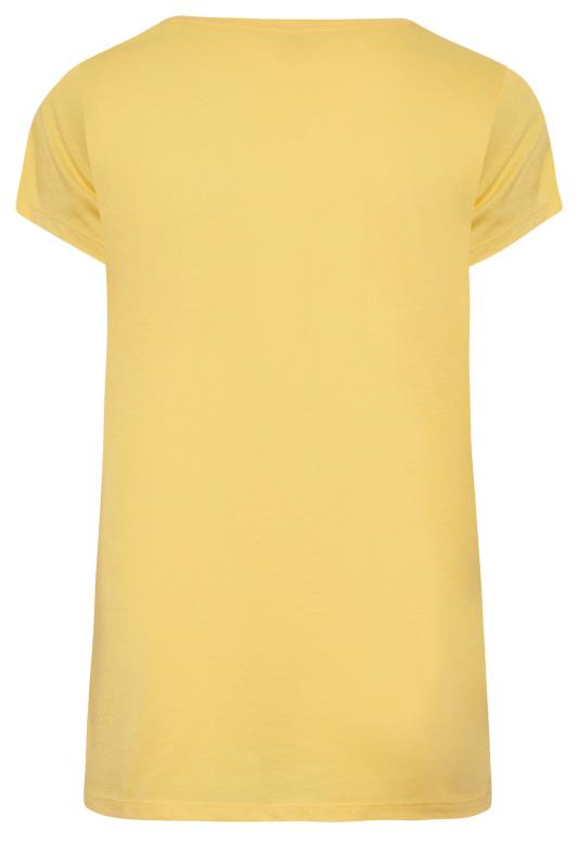 YOURS Plus Size Curve Yellow Essential T-Shirt | Yours Clothing  6
