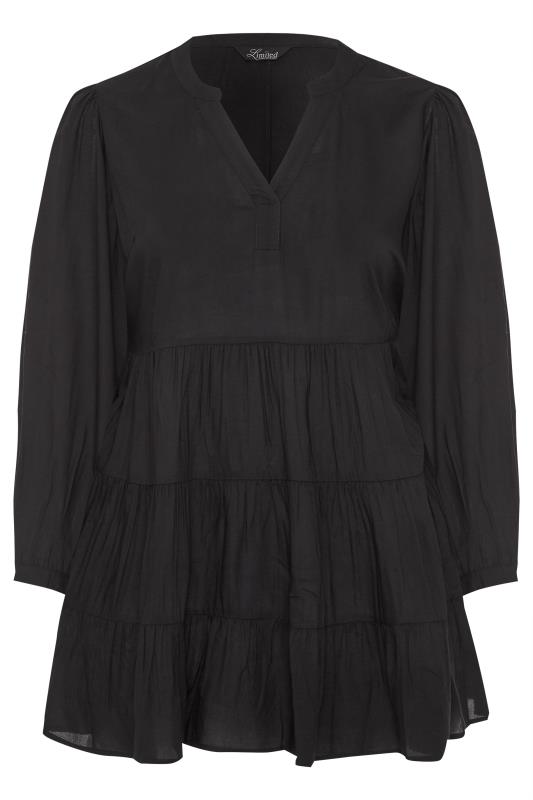 Black Tiered Smock Blouse | Yours Clothing