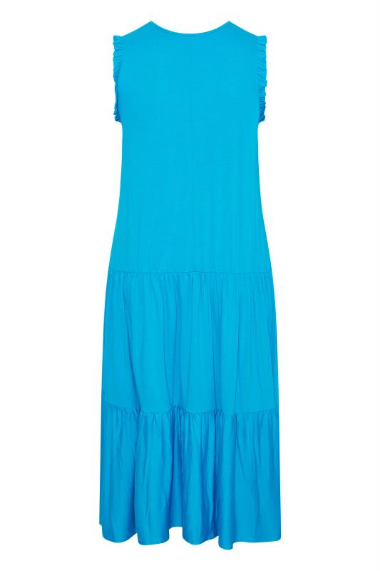 LIMITED COLLECTION Curve Blue Frill Sleeve Smock Maxi Dress_Y.jpg