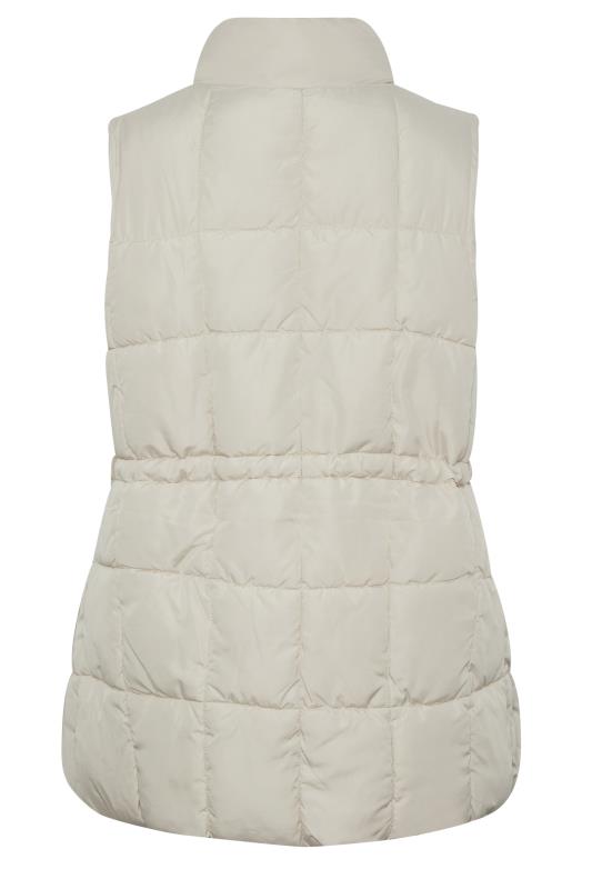 YOURS Plus Size Ivory White Quilted Lightweight Gilet | Yours Clothing 7