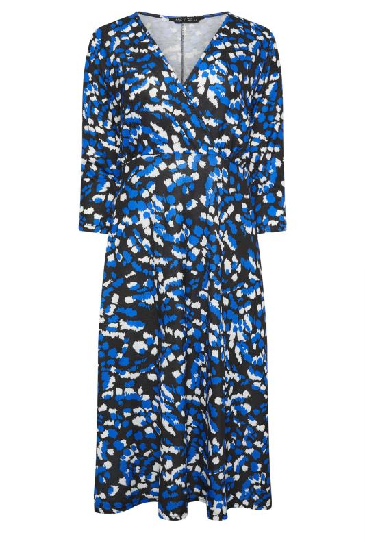 M&Co Blue Animal Print Wrap Dress | M&Co 6