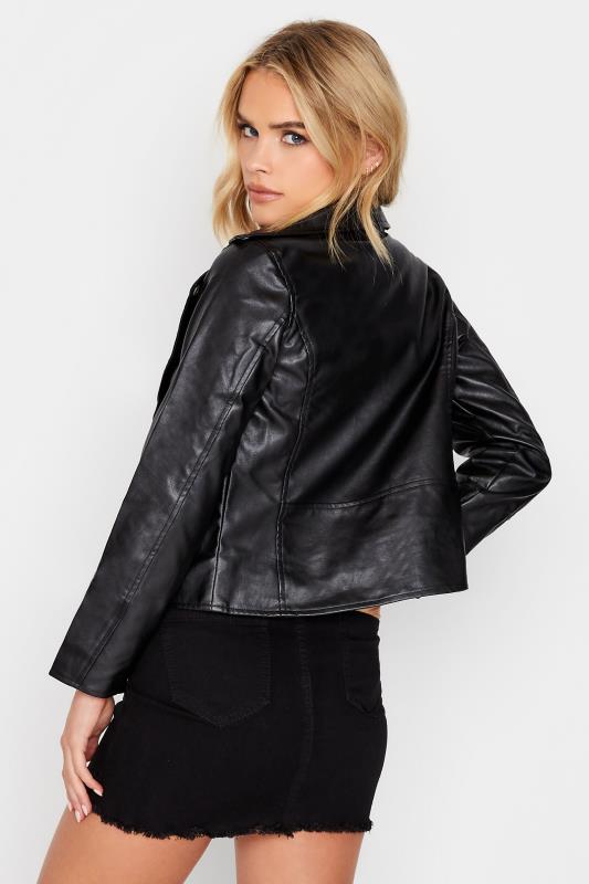 Petite Black Faux Leather Biker Jacket | PixieGirl  3