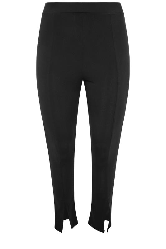 Plus Size Black Scuba Front Split Trousers | Yours Clothing 6