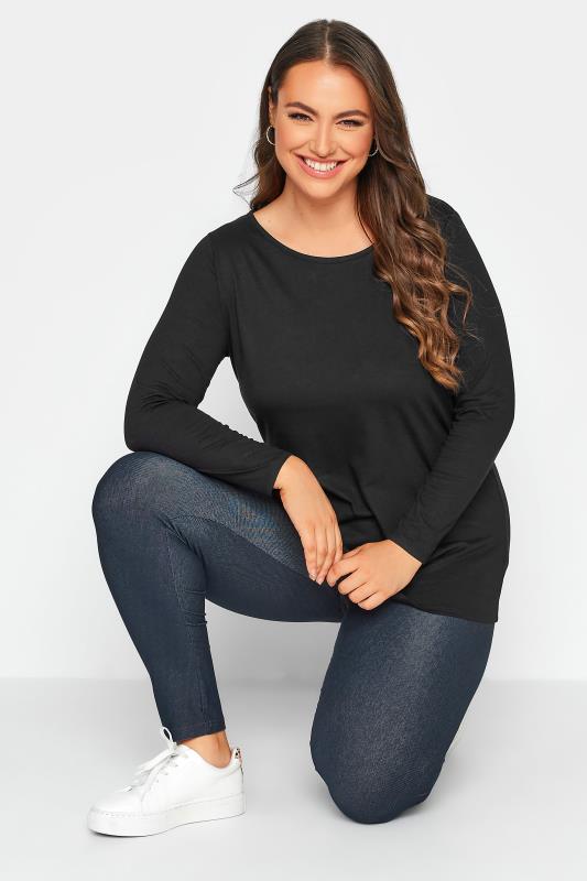 Plus Size Mid Blue Jersey Stretch Jegging | Yours Clothing 3