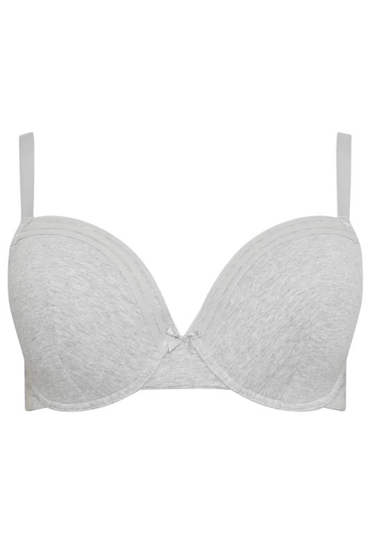 YOURS 2 PACK Grey Marl & Pink Lace Trim Padded Bra | Yours Clothing 8