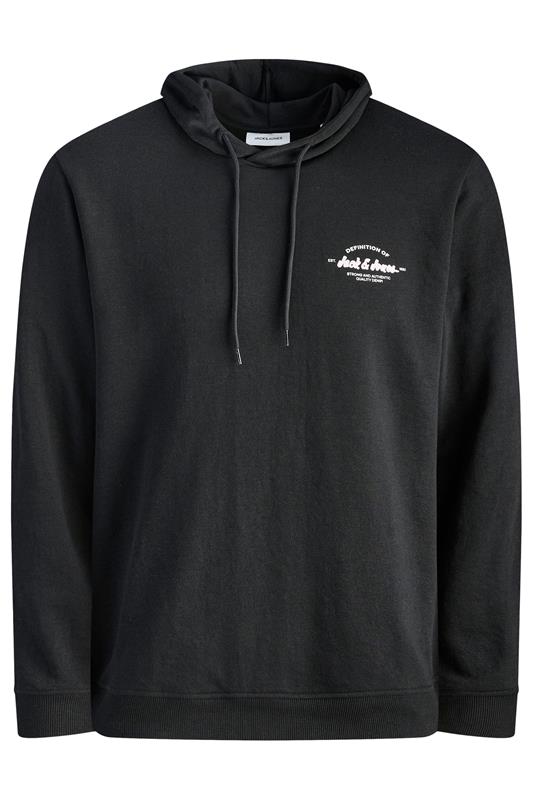 JACK & JONES Big & Tall Black Printed Hoodie | BadRhino 2