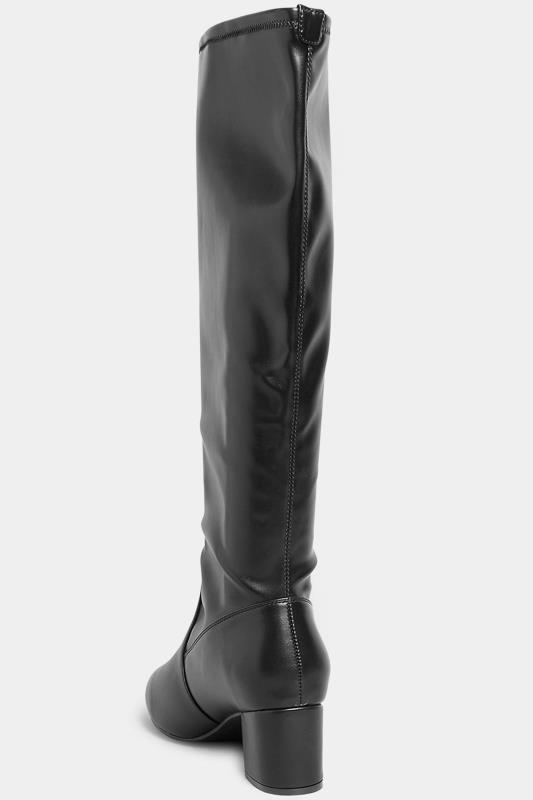 LIMITED COLLECTION Black Stretch Heeled Knee High Boots In Wide & Extra Wide Fit | Yours Clothing 4