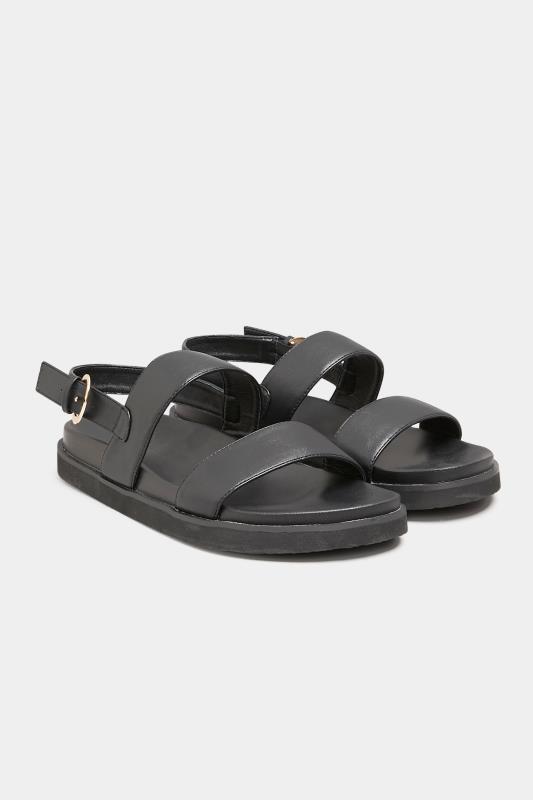 LIMITED COLLECTION Black Double Strap Chunky Sandals In Extra Wide EEE Fit 2