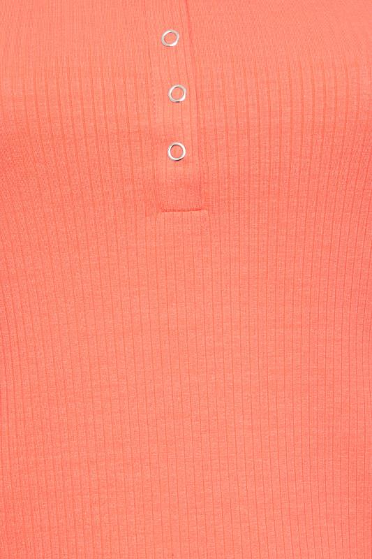YOURS Plus Size Coral Orange Popper Vest Top | Yours Clothing 6