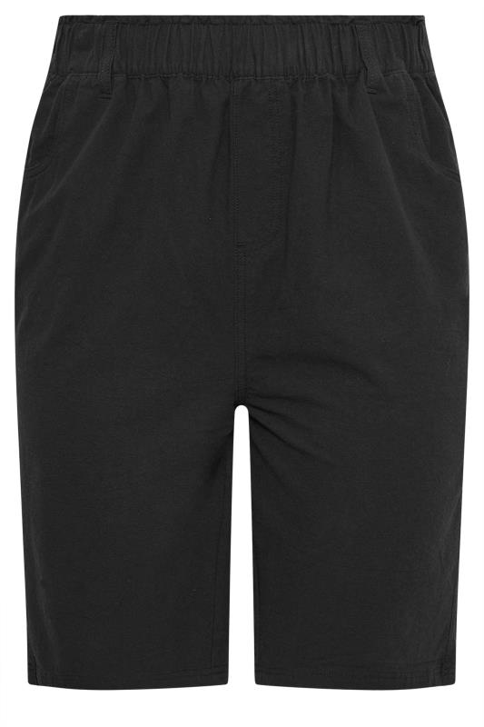 YOURS Plus Size Black Elasticated Cool Cotton Shorts | Yours Clothing 5