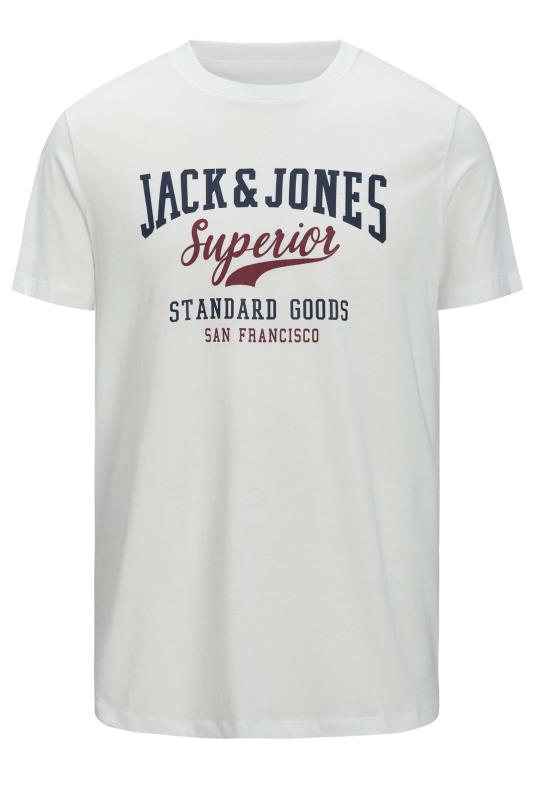 JACK & JONES Big & Tall White 'Superior' Printed Logo T-Shirt 2