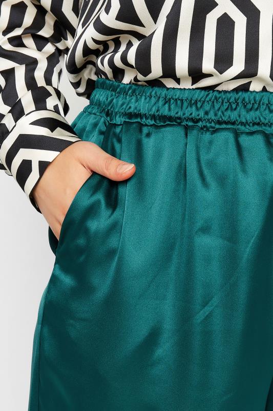 Curve Green Satin Wide Leg Trousers 3
