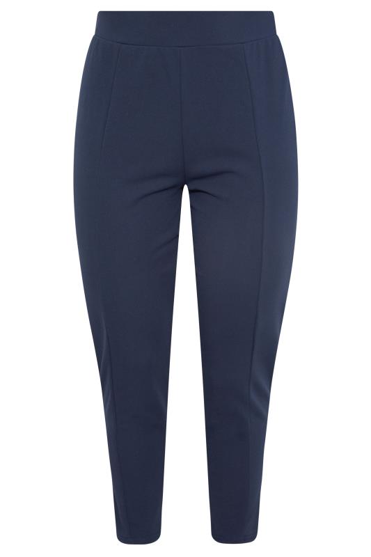 Curve Navy Blue Tapered Trousers 4