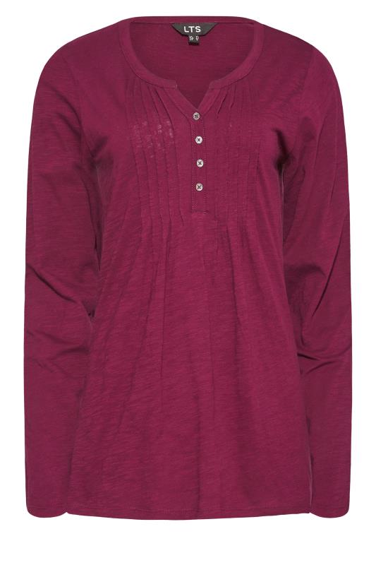LTS MADE FOR GOOD Tall Burgundy Red Henley Top 5