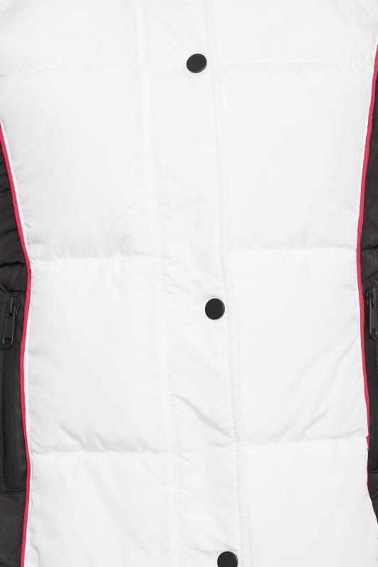 YOURS Plus Size White & Black Colourblock Hooded Puffer Jacket | YOURS Clothing 6