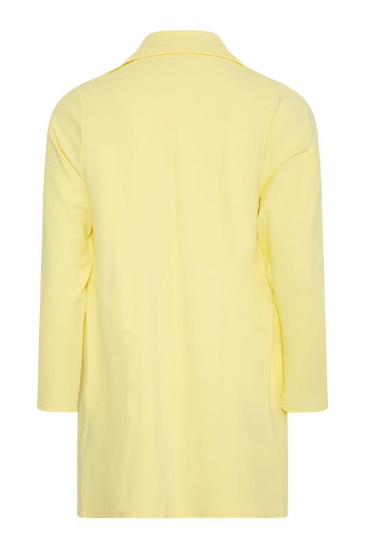 LIMITED COLLECTION Curve Lemon Yellow Button Front Blazer 7