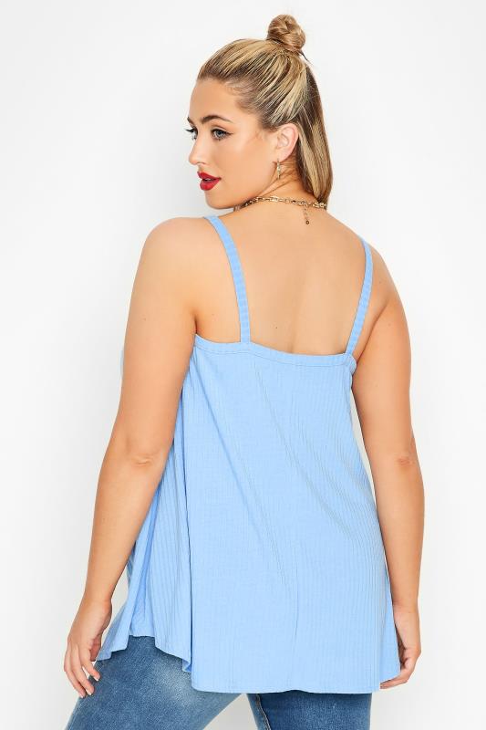 LIMITED COLLECTION Curve Light Blue Rib Swing Cami Top 3