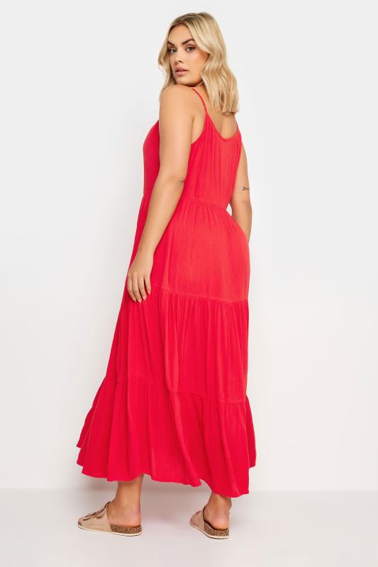 YOURS Curve Red Textured Maxi Dress 4