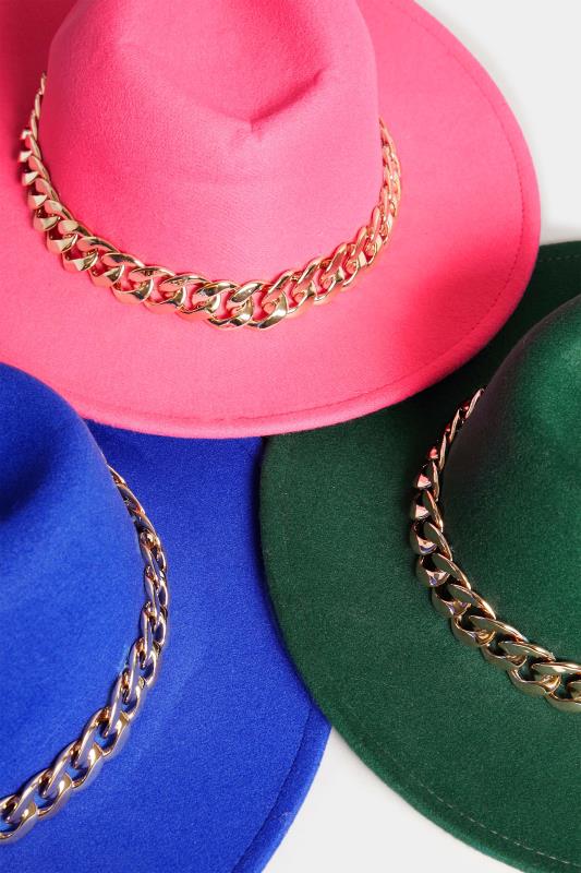 Pink Chunky Chain Fedora Hat | Yours Clothing 5
