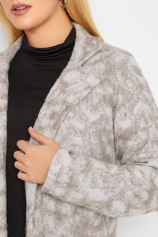 YOURS LUXURY Plus Size Beige Brown Animal Print Faux Fur Jacket | Yours Clothing 5