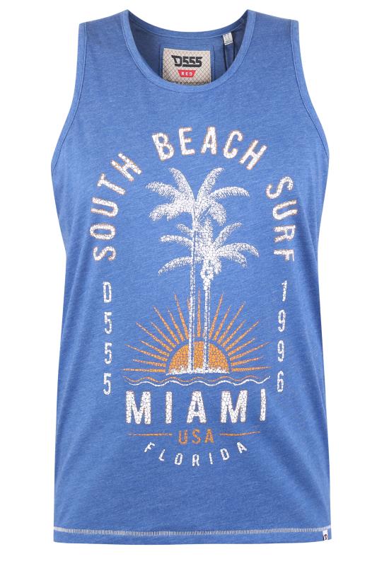 D555 Big & Tall Denim Blue 'South Beach Surf' Printed Vest 2