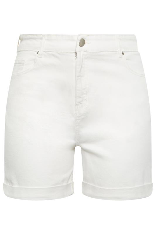 YOURS Curve Plus Size White Mom Shorts | Yours Clothing  6