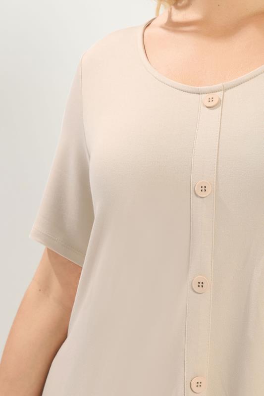 YOURS Plus Size Natural Brown Soft Touch Top | Yours Clothing 4