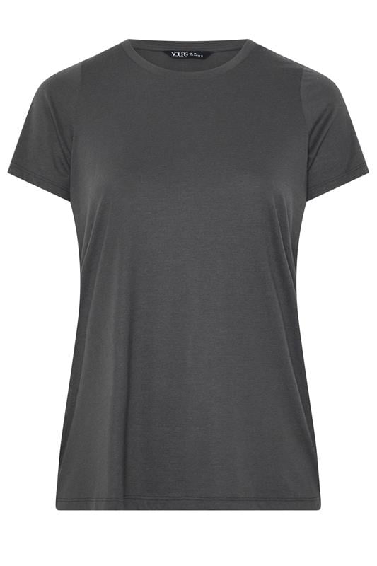 YOURS Plus Size Stone Grey Core T-Shirt | Yours Clothing 5
