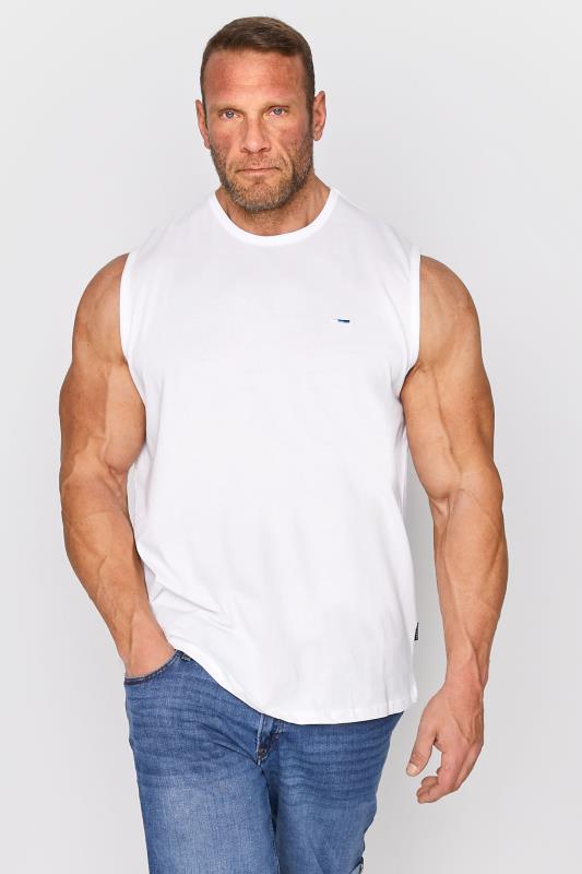 Men's Vests BadRhino Big & Tall White Muscle Vest