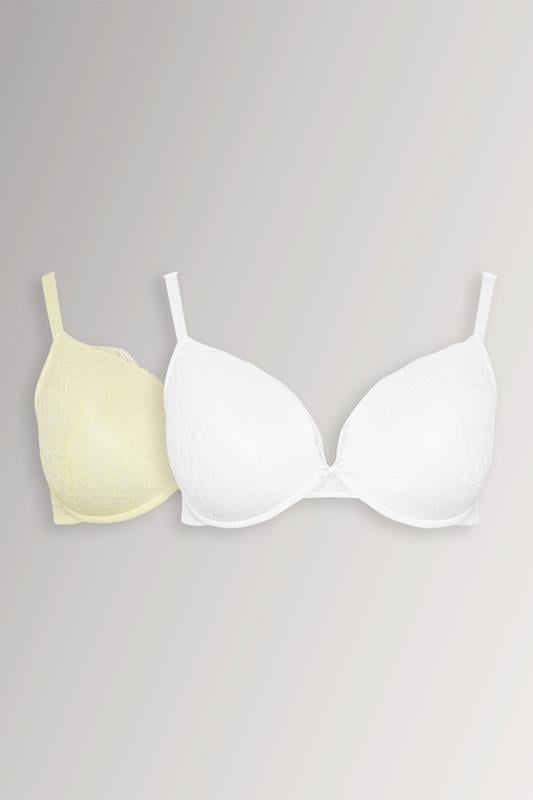  YOURSET 2 PACK Curve Yellow Lace T-Shirt Bras