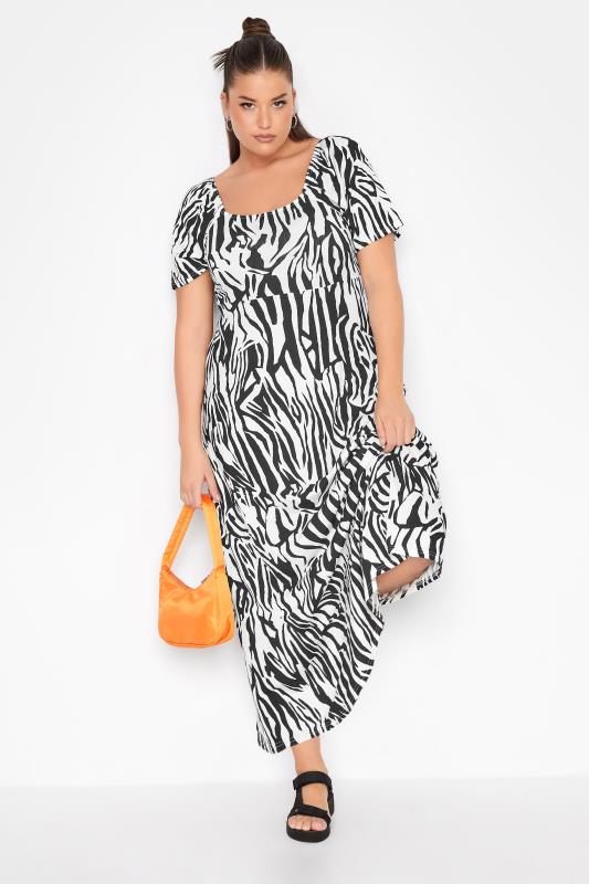 LIMITED COLLECTION Curve White Zebra Print Dress_A.jpg