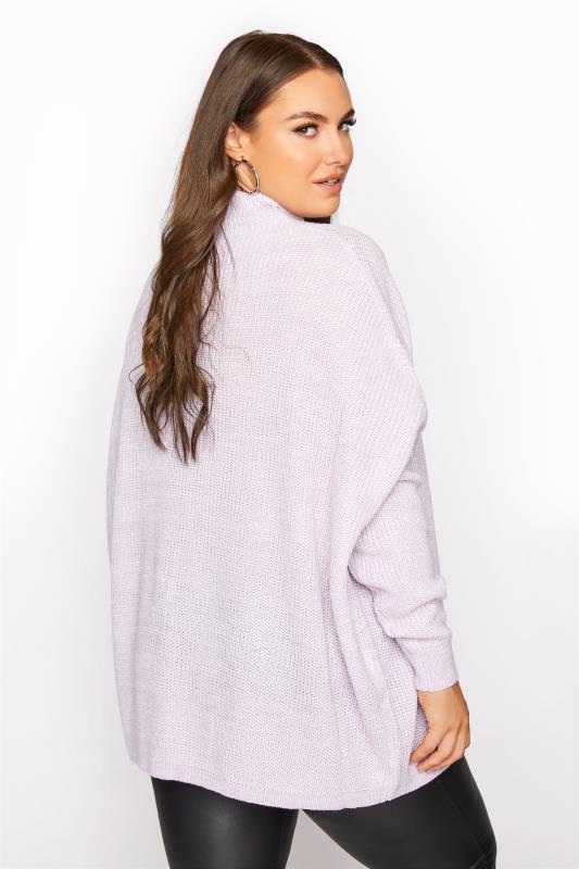 Curve Lilac Purple Oversized Knitted Jumper 3