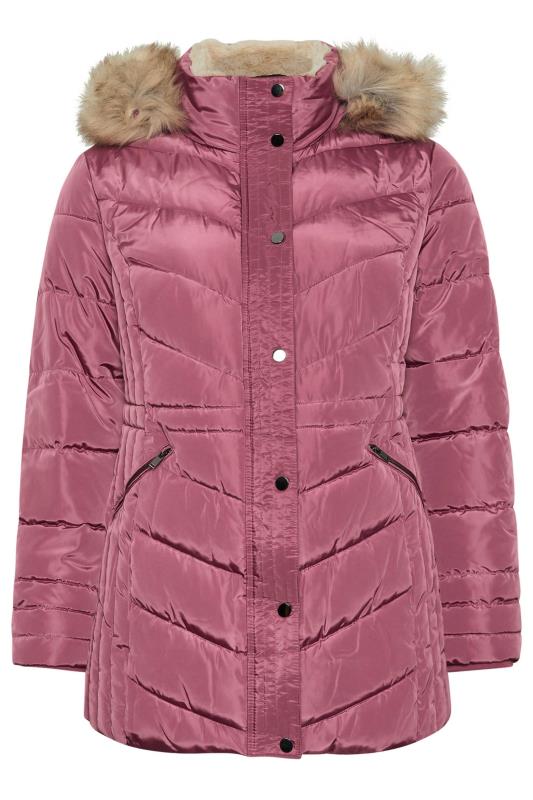 YOURS Plus Size Pink Padded Coat | Yours Clothing 5