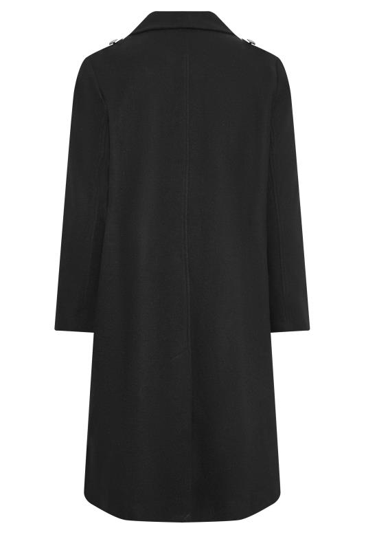YOURS Plus Size Black Longline Military Coat | Yours Clothing 7