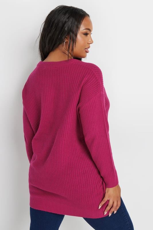 YOURS Plus Size Essential Pink Knitted Jumper | Yours Clothing 3