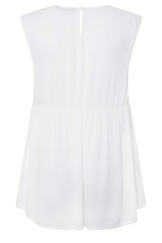 LIMITED COLLECTION Plus Size White Crinkle Boxy Peplum Vest Top | Yours Clothing 8