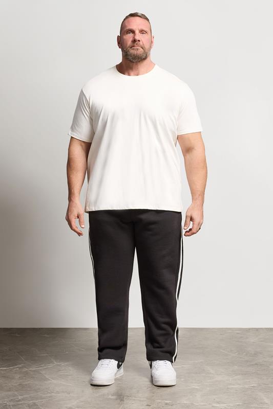 BadRhino Big & Tall Black Side Stripe Open Hem Joggers | BadRhino 2