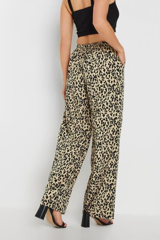 LTS Tall Women's Natural Brown Leopard Print Wide Leg Trousers | Long Tall Sally 6