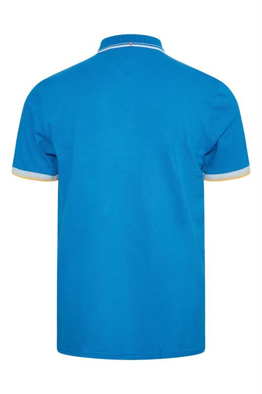 BEN SHERMAN Big & Tall Blue Tipped Polo Shirt 4