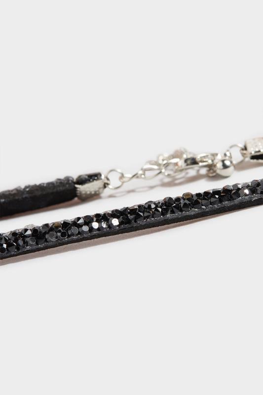 Black Glitter Gem Choker Necklace | Yours Clothing 4