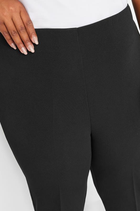 Plus Size Black Pull On Ribbed Bootcut Stretch Trousers  | Yours Clothing 5