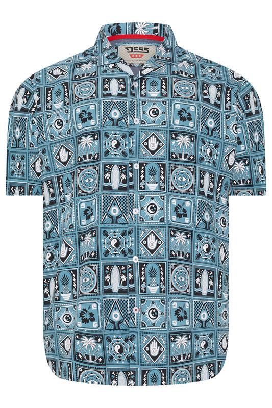 D555 Big & Tall Teal Blue Cuban Short Sleeve Shirt | BadRhino 2