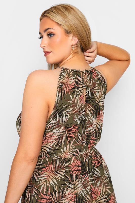 YOURS LONDON Plus Size Green Tropical Print Keyhole Dress | Yours Clothing 4