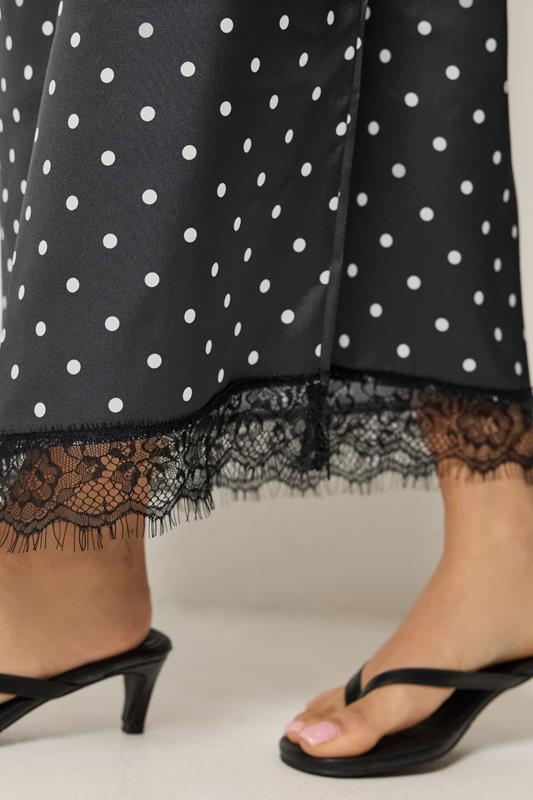 PixieGirl Petite Women's Black Polka Dot Satin Maxi Skirt | PixieGirl 4