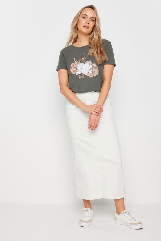 LTS Tall White Denim Maxi Skirt | Long Tall Sally  1