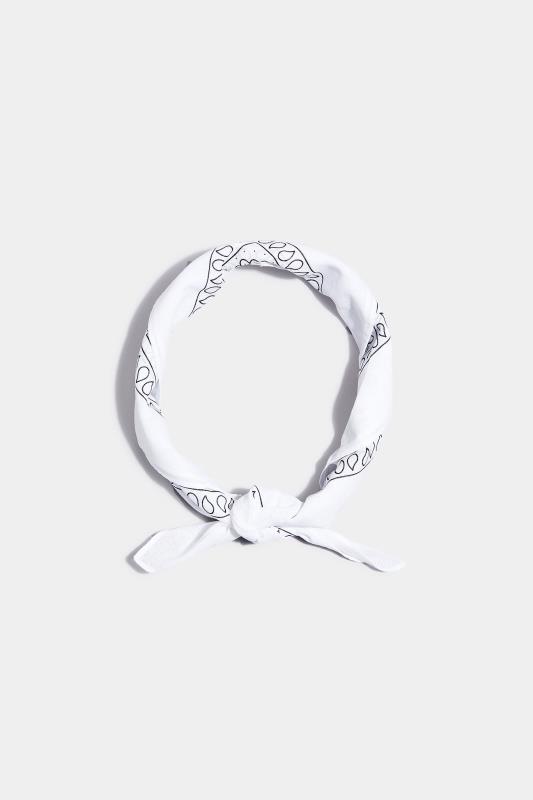 White Paisley Print Bandana Scarf | Yours Clothing  4
