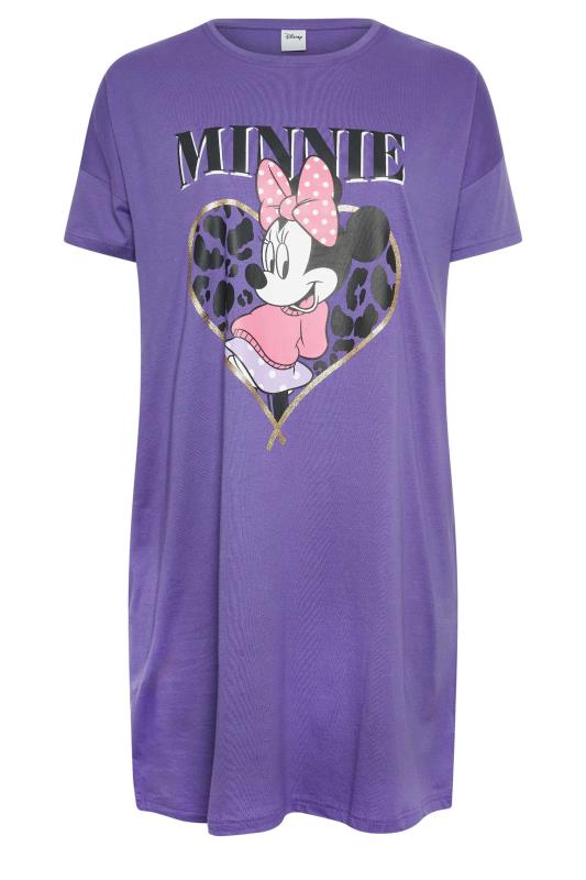 DISNEY Plus Size Purple Minnie Mouse Heart Sleep Tee Nightdress | Yours Clothing 5