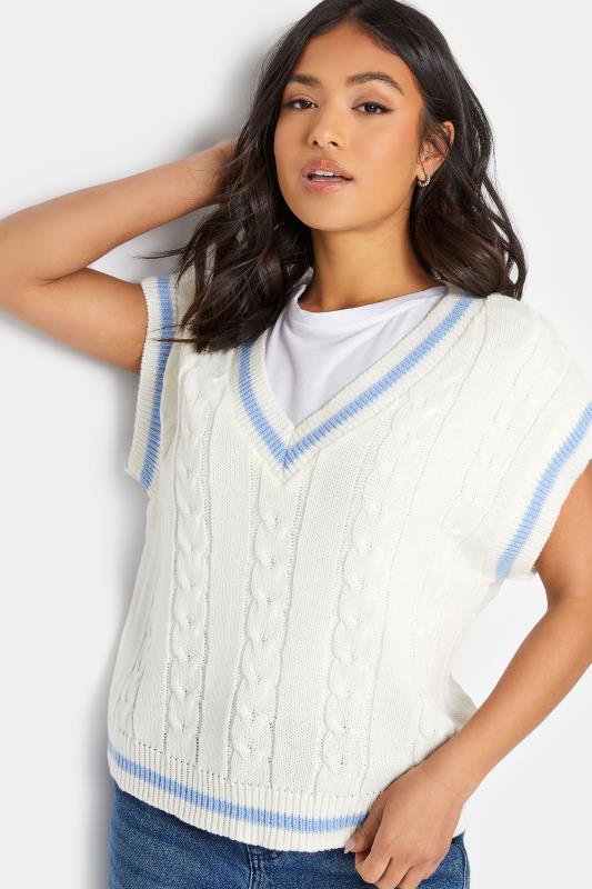 Petite White Cricket Knitted Sweater Vest | PixieGirl 4